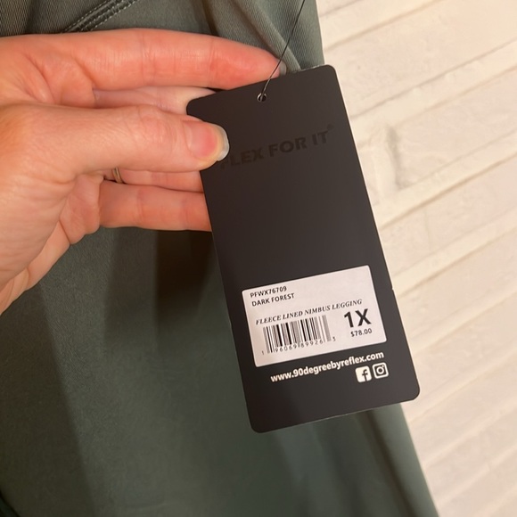 90 Degree Dark Forest Fleece Lined Nimbus Leggings, Women’s Plus Size 1x - Picture 4 of 7